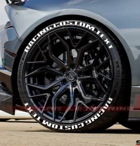 Tyre Car Letter Smart Stickers Personalized Custom Text Decal Wheel Stickers Kit - Picture 1 of 38