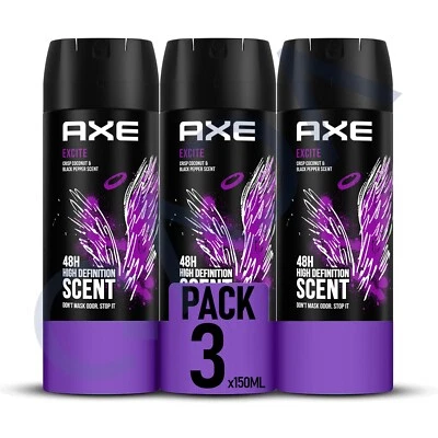 AXE Excite 48-Hour Fresh Deodorant Body Spray Fragrance for Men - 150ml - 3 Pack - Image 1 of 4
