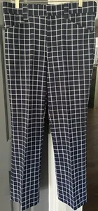 32"x32" Vintage 60's & 70's Blue Plaid Disco Flare Leg Pants - Farah - Picture 1 of 11