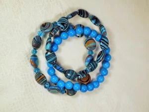 JUEGO PULSERA ELÁSTICA CRISTAL TURQUESA AZUL MATRIZ "PRIMAVERA DEL DESIERTO" CYNTHIA LYNN - Imagen 1 de 1