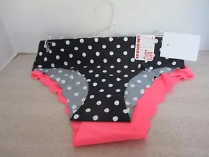 UNION BAY~2 Pk Negro Lunares y Coral Invisible Panty Line HI-CUTS~Grande~NUEVO CON ETIQUETAS - Imagen 1 de 3