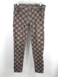 KUT From the Kloth Corduroy Skinny Pants Women Size 6 Gray Black Check Plaid - Picture 1 of 13