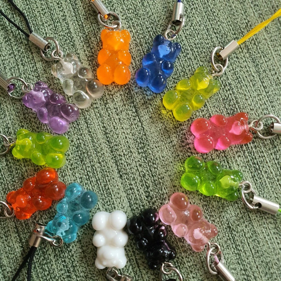 Anhänger mit Band für Handy/Tasche/...  *Neu*, Gummibärchen,  Teddy Acryl - Bild 1 von 3