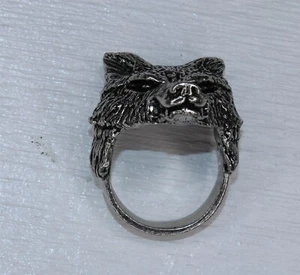 Anello Lupo Legno Misura 12 Alchimia Gotico Peltro Inglese - Foto 1 di 4