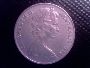 AUSTRALIA 20 CENTS 1970 NOV25F - Picture 1 of 2