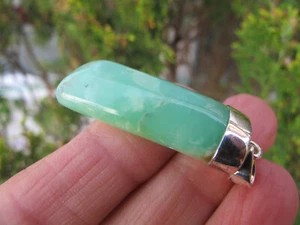 Colgante Crisoprasa Punta Cristal Pulido Plata Curativa 925 Curativa Natural - Imagen 1 de 24
