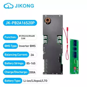 JK-PB2A16S20P Smart BMS 8S-16S 200A Li-Ion Lifepo4 Batterie Energie Wechselrichter BMS - Bild 1 von 19