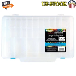 Adjustable Compartment Organizer Box Utility Storage Clear Plastic Portable New - Picture 1 of 6