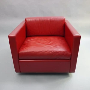 Knoll International Club Sessel 1051 Charles Pfister Leder rot 1GRÜ - Bild 1 von 10