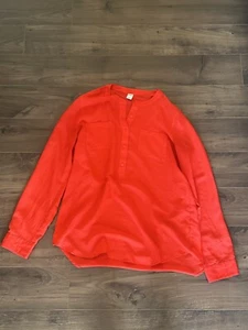 Old Navy Damen Shirt Größe M rot 100% Polyester Knopfleiste - Bild 1 von 9