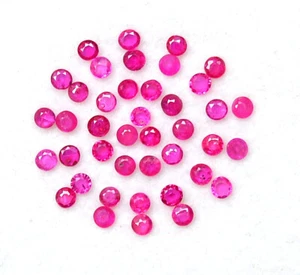 2 mm Natural Ruby Round Cut 2.00 CTS Lot 43 Pcs Calibrated Loose Gemstones - Picture 1 of 8