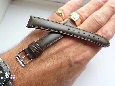 18 ММ КОРИЧНЕВЫЙ РЕМЕШОК ДЛЯ ЧАСОВ CONDOR ADRIA ИЗ ТЕЛЯЧЬЕЙ КОЖИ С ХРОМИРОВАННОЙ ПРЯЖКОЙ - Изображение 1 из 4