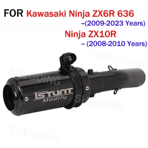 Motorcycle Full Exhaust System Midpipe For Kawasaki Ninja ZX6R 636 2009-2023 - Picture 1 of 4