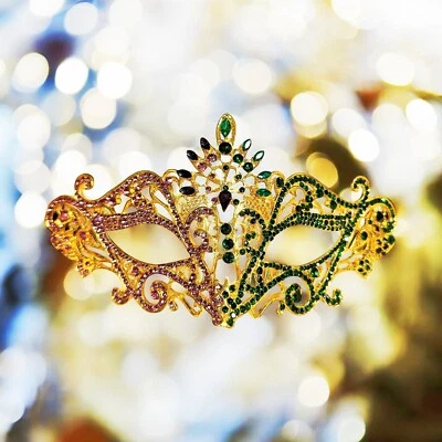 Mardi Gras Mask, Masquerade mask, Party Mask, Rhinestone Mask, Carnival Eye Mask - Image 1 of 4