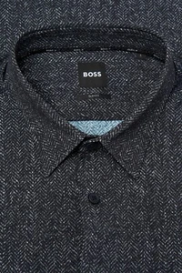 BOSS Performance Stretch Shirt Print Pattern Italian Fabric Slim Fit - Size M - Imagen 1 de 8