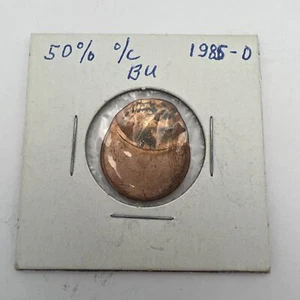 1985 O 1c Lincoln Cent Struck 50% Off-Center, BU! - Picture 1 of 2