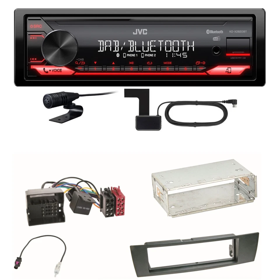 JVC KD-X282DBT Bluetooth Digitalradio Einbauset für BMW E90 E91 E92 E93 - Bild 1 von 1