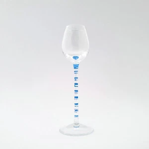 Art Nouveau / Art Decò - Bicchiere da liquore con rigidità trasversali smaltate blu. - Foto 1 di 5