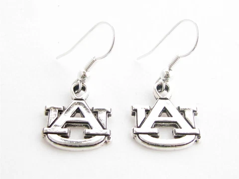Auburn Tigers Silver French Hook Earrings Jewelry AU Licensed War Eagle Cover