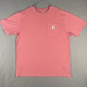 Carhartt Shirt Mens Large Pink Pocket Tee Loose Fit Workwear K87-M Cotton Blend - Picture 1 of 6