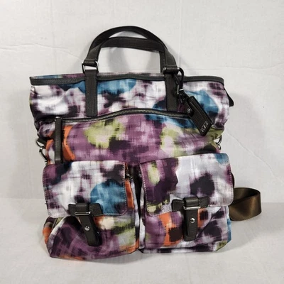 Tumi Voyageur Large 2 Way Carry Nylon Tote bag Abstract Print Travel - Image 1 of 4