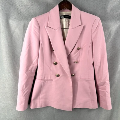 Blazer Zara Mujer XS Rosa Blogger Militar Botones Preppy Silencioso Lujo y2k Foto 1 de 4