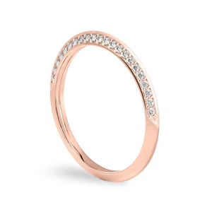 Diamant Verlobungsband Lab Grown Rund 0,44 Karat 18 Karat Rotgold Größen... - Bild 1 von 7