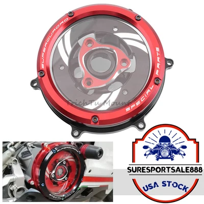 Cubierta de embrague transparente CNC Racing y retenedor de resorte para Ducati 1299 Panigale R Final Foto 1 de 4