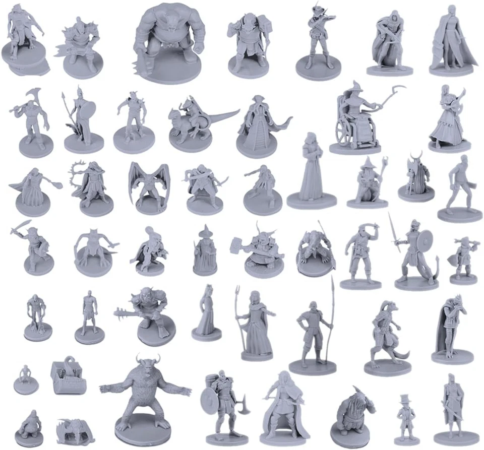 50 Unique Miniatures Fantasy Tabletop RPG Figures for Dungeons and Dragons,...  - Image 1 of 4