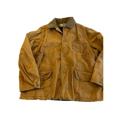 L.L. Bean Vtg Barn Chore Coat Wool Lined Duck Canvas Jacket Corduroy Collar Lg - Image 1 of 4