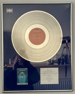 Jean Michel Jarre Equinoxe 1978 Polydor Sales Award Plaque £150,000 UK Sales - Image 1 of 4
