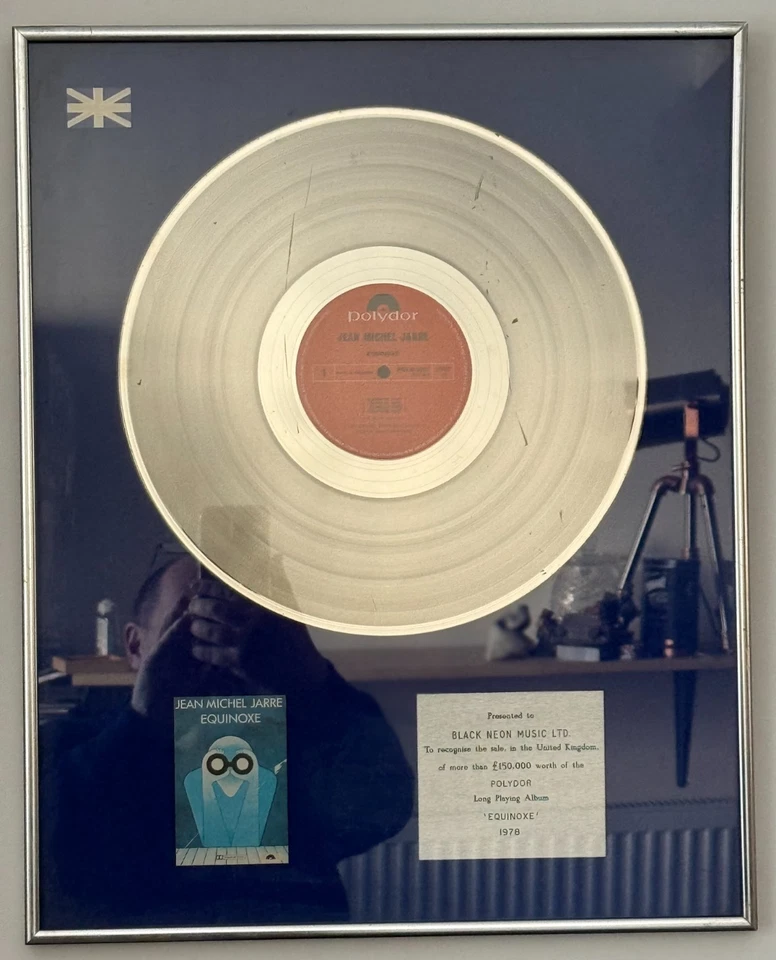 Jean Michel Jarre Equinoxe 1978 Polydor Sales Award Plaque £150,000 UK Sales - Image 1 of 4