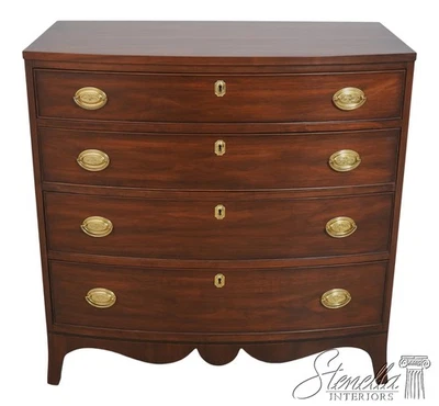 L69505: HENKEL HARRIS Walnut Bow Front Chest Dresser - Image 1 of 4