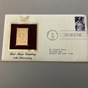 1994 PCS First Moon Landing 25th Anniversary 29¢ FDC 22K Gold Stamp Replica - Picture 1 of 6