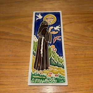 St. Francis of Assisi Tile Art, made in Italy, Signed. - Picture 1 of 6