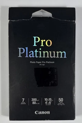 Canon Photo Paper Pro Platinum 4" x 6" 50 Sheets - New. Sealed - Image 1 of 4