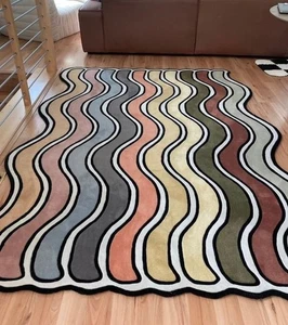 Handmade Modern Geometric - Hand-Tufted Wool Rug 5x8, Soft Pile Modern Decor - Picture 1 of 6