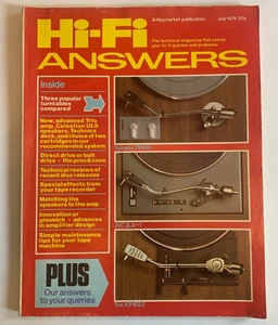 Vintage Hi-Fi Answers Magazine July 1976 incl. Sony, Hitachi, Bose ads & more - Picture 1 of 20