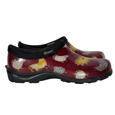 Sloggers Women's Waterproof Muck Garden Shoe Chicken Rooster Red Sz 7 - Image 1 of 4