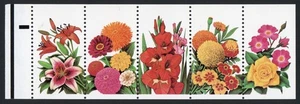 US EFO STAMPS SC# 2833c GARDEN FLOWERS BLACK OMITTED BOOKLET PANE SCV $125 - Picture 1 of 2
