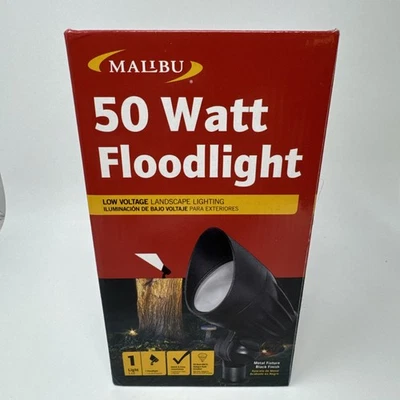 Malibu 50 Watt Floodlight Landscape Lights Outdoor 6IN x 3.5IN x 5.9IN, Black  - Image 1 of 4