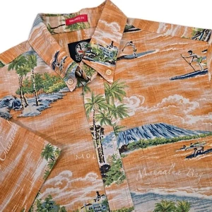 Reyn Spooner Hawaii Surf Spots Hemd Herren Gr. S Kurzarm Orange Molokai - Bild 1 von 9