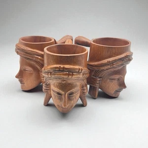 Hermosas tazas de madera artesanales Filipinas juego de 3 tazas - Imagen 1 de 20