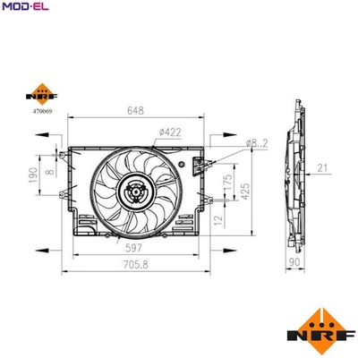 FAN ENGINE COOLING 470069 FOR D4FE 1.6L 4cyl - Image 1 of 4