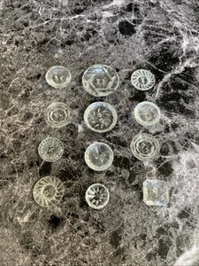 Vintage Clear Depression Crystal Glass Crafting Buttons CB-30 - Picture 1 of 5