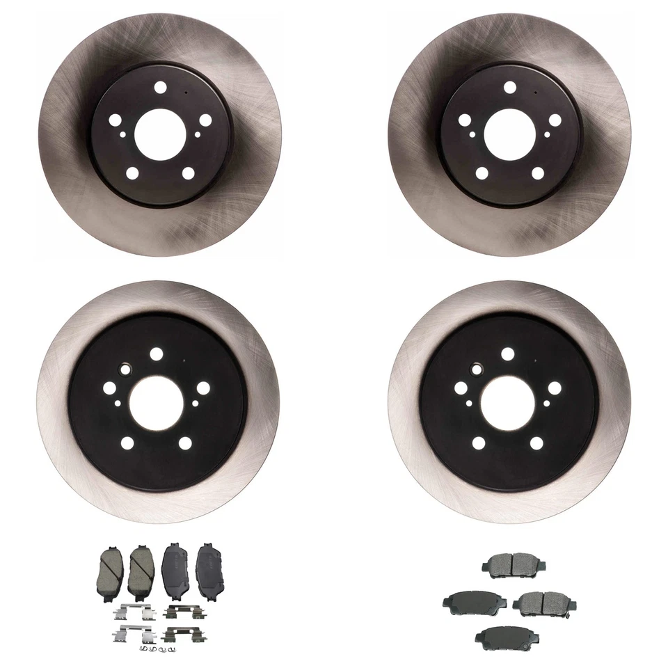 Advics Front and Rear Rotor Akebono ProACT Ceramic Disc Brake Pad Kit for Sienna - Image 1 of 1