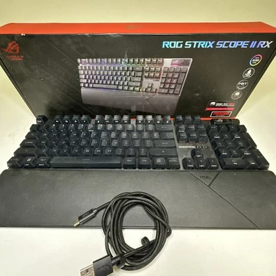 ASUS ROG Strix Scope II RX Gaming Keyboard Red Lubed Used Tested Working - Image 1 of 4