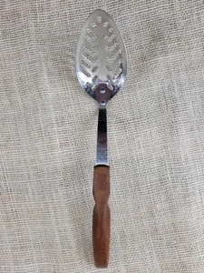 Cutco #13 Strainer Spoon Classic Brown Wooden Handle 12'' Made in the USA - Picture 1 of 6