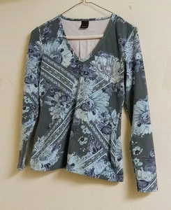 Malwee Long Sleeve Blouse V Neck Medium  - Picture 1 of 4