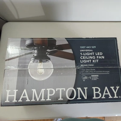 New Hampton Bay Universal 1-light LED Ceiling Fan Light Kit, Bronze Finish - Image 1 of 3